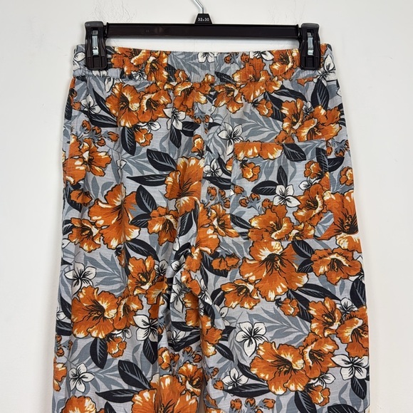 Urban Outfitters Orange and Gray Hawaiian Floral Print Pull on Joggers. Size Med - Picture 7 of 14